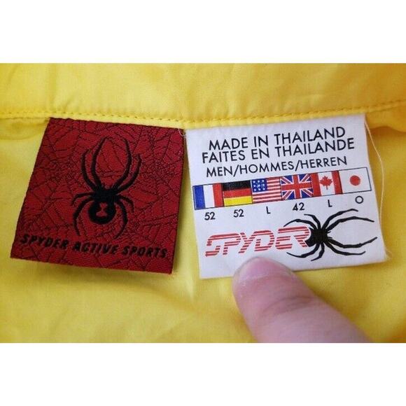 Vintage Spyder Yellow Windbreaker Jacket Retro Coat Size Large RN 64902 Zip up - Picture 6 of 6